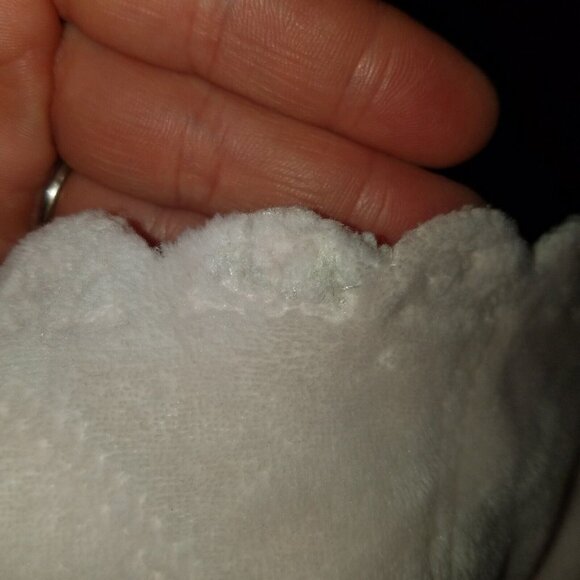 Mon Lapin Pink Hearts Fleece Baby Blanket Lovey White Sherpa Scalloped Edges - Picture 8 of 8